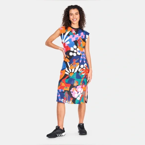 adidas x Farm Rio Multicolor Graphic Midi Dress - Picture 4 of 13